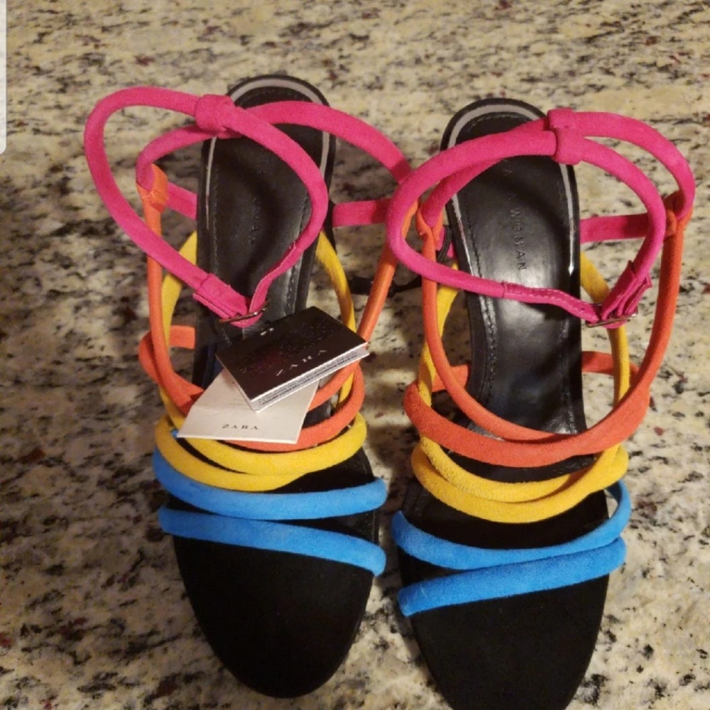 ZARA colorful strappy heel